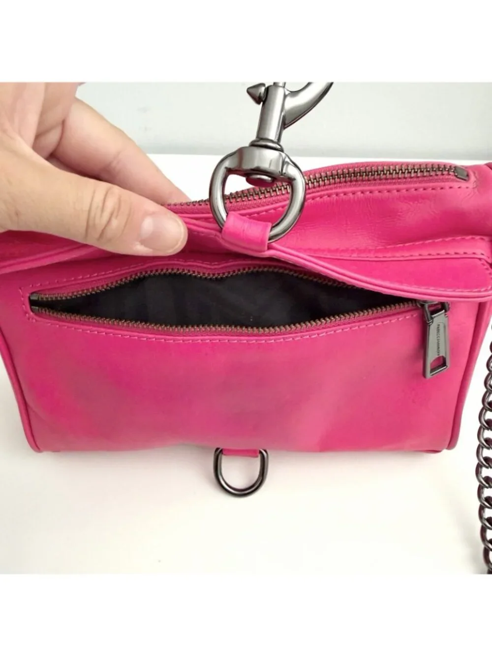 Rebecca Minkoff Mini Mac Hot Pink Leather Purse Crossbody Chain